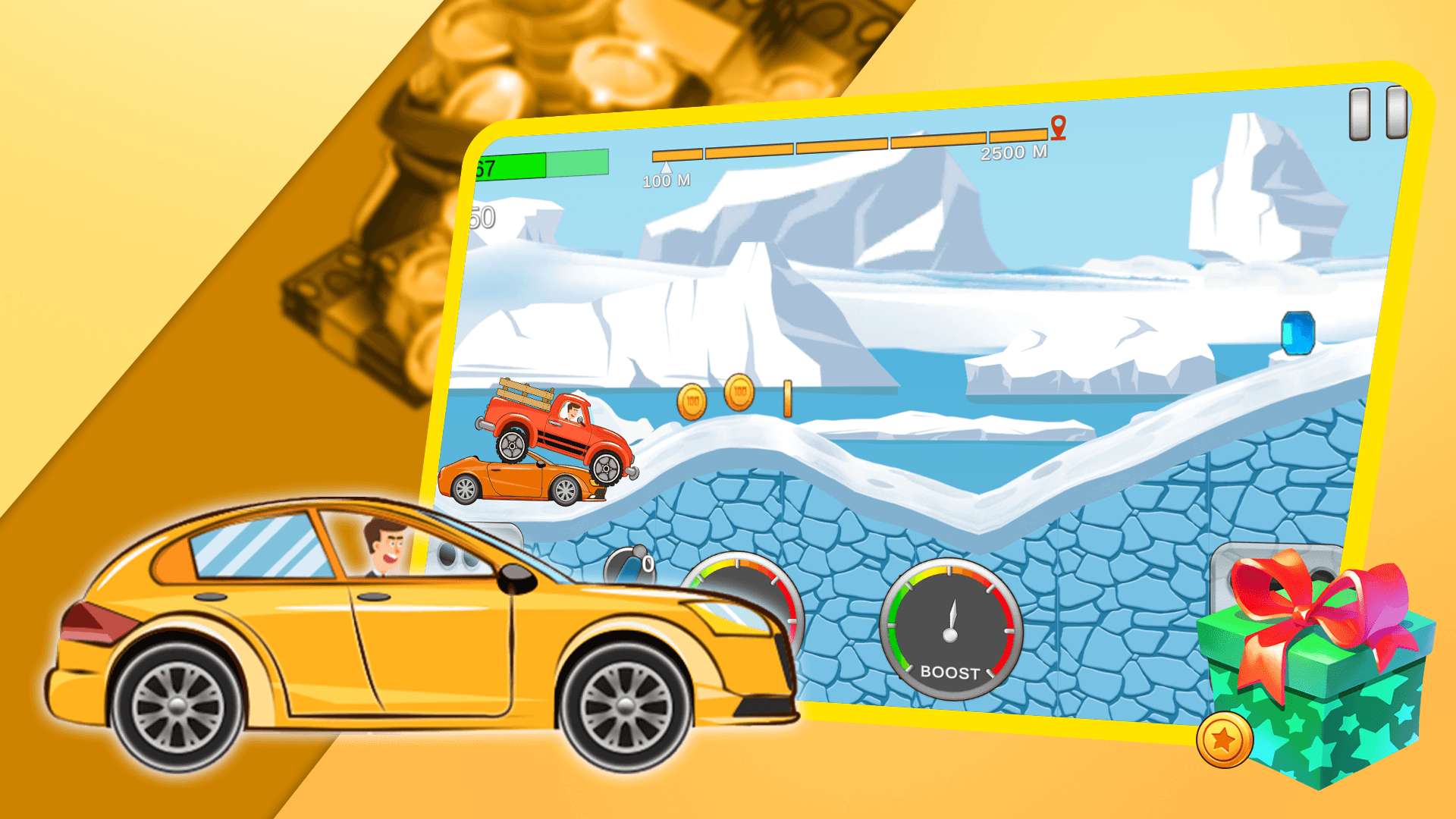 汽车爬坡赛(Car Hill Climb Racing)v2.0.0
