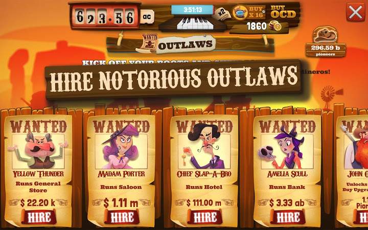 狂野西部大亨内置菜单(Idle Tycoon: Wild West Clicker Game - Tap for Cash)v1.20.37