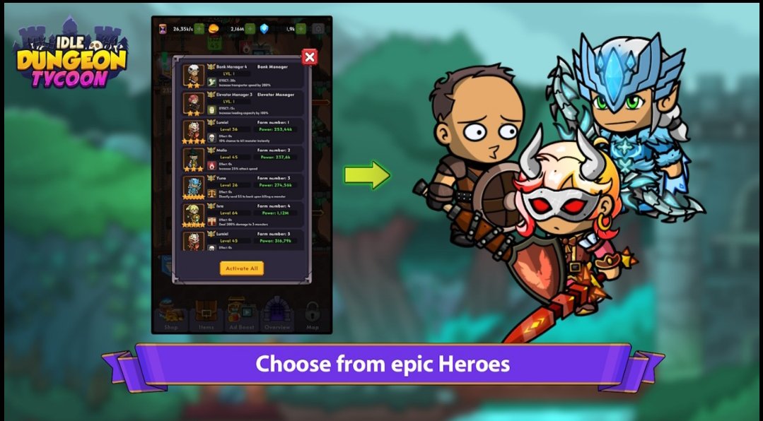 空闲地牢大亨内置菜单(Idle Dungeon Tycoon) 截图2