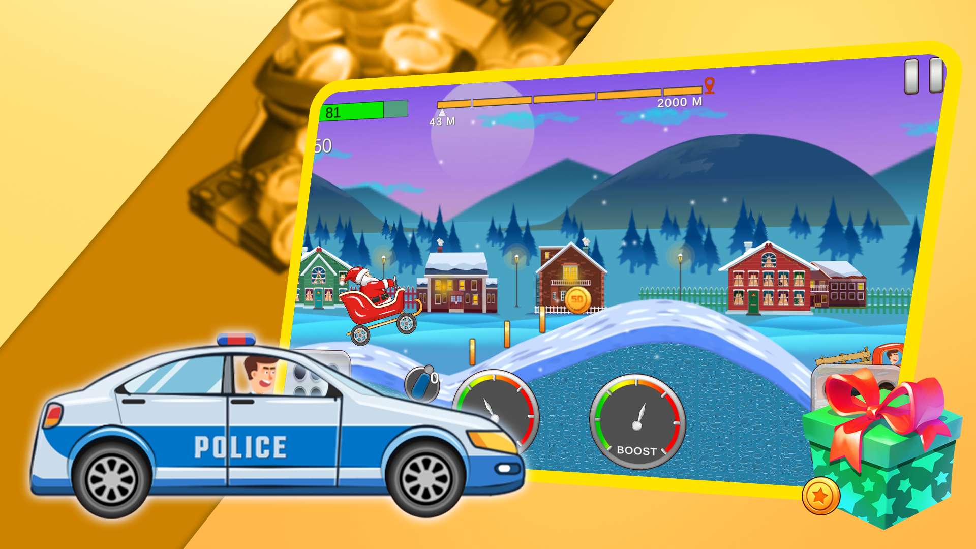 汽车爬坡赛(Car Hill Climb Racing) 截图2