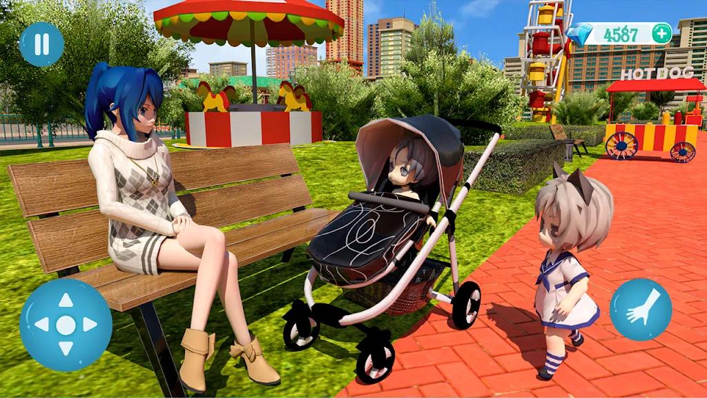 双胞胎生活：虚拟母亲模拟器3D(Anime Mother Twin Babies Life)游戏截图1