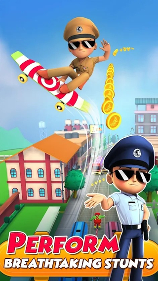 小辛格汉姆滑冰(Little Singham Super Skater)游戏截图4