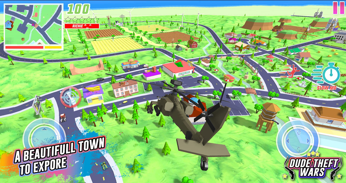 开放世界沙盒模拟器内置菜单(Dude Theft Wars)游戏截图2