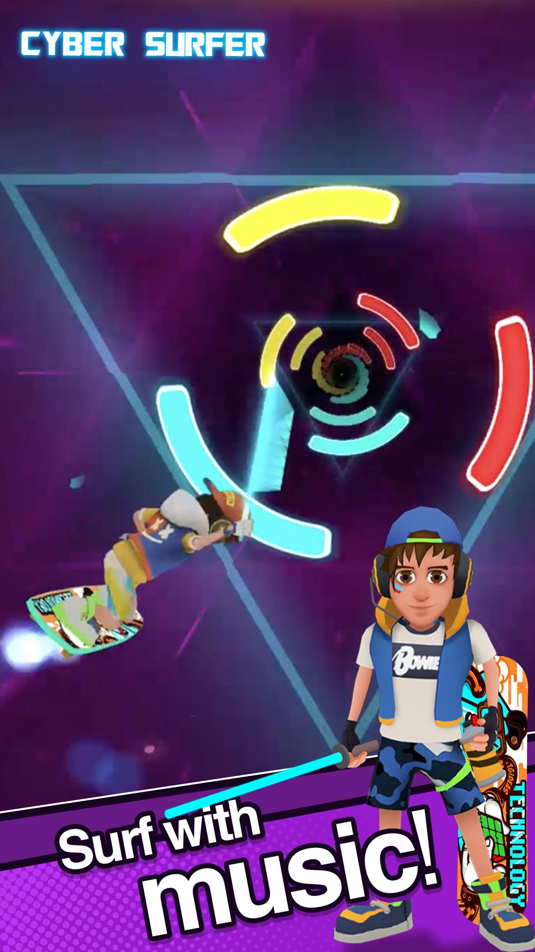 节奏骑士：冲浪者内置菜单(Cyber Surfer)游戏截图1