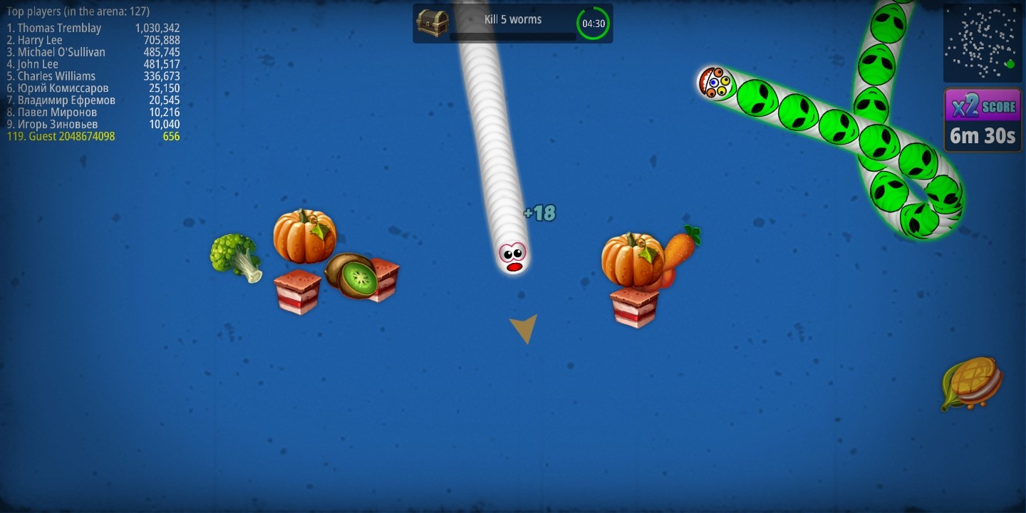 贪吃蛇内置菜单(Worms Zone)游戏截图2