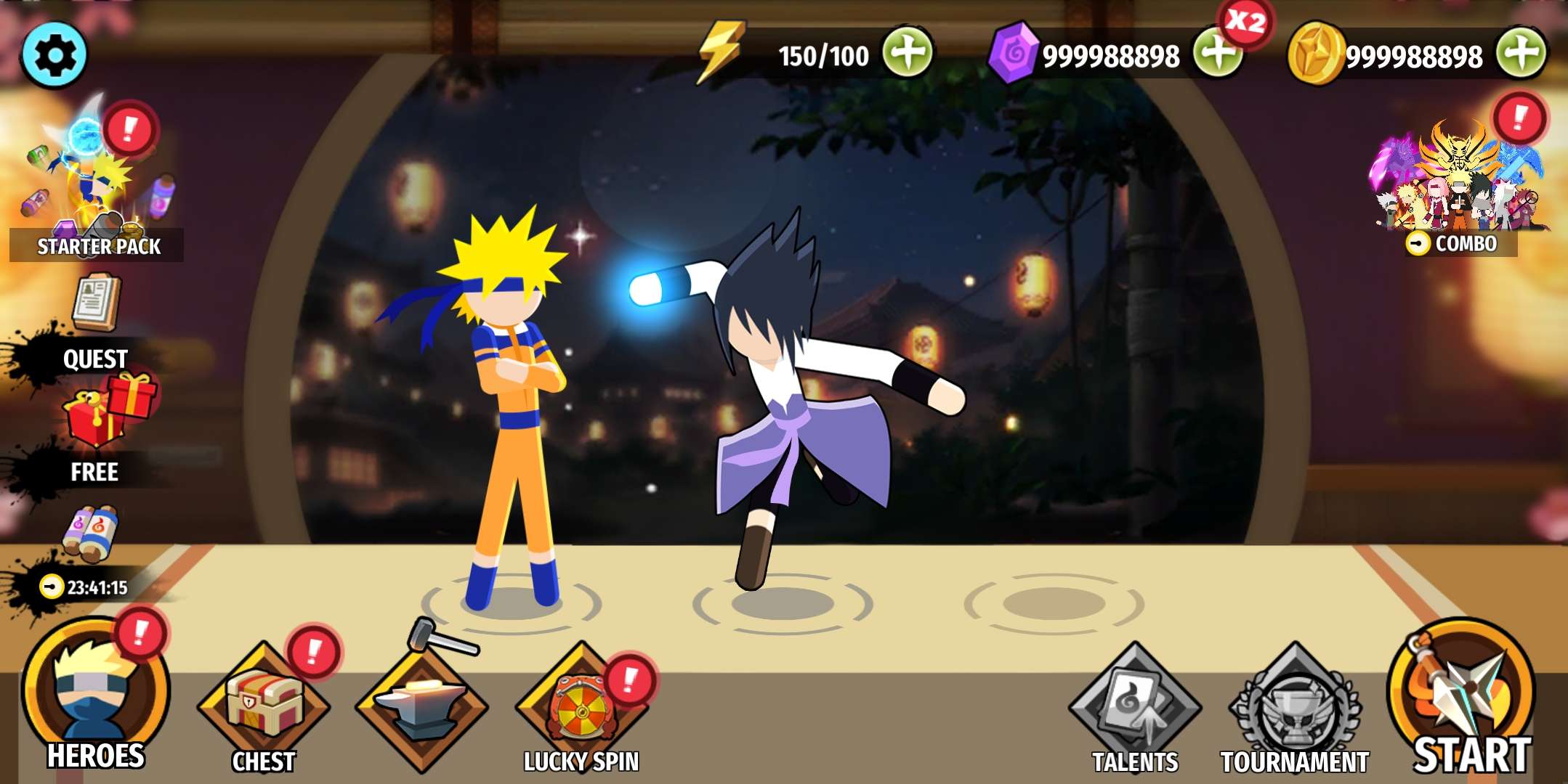 火柴人忍者3v3竞技场(Stick Ninja 3v3)游戏截图1