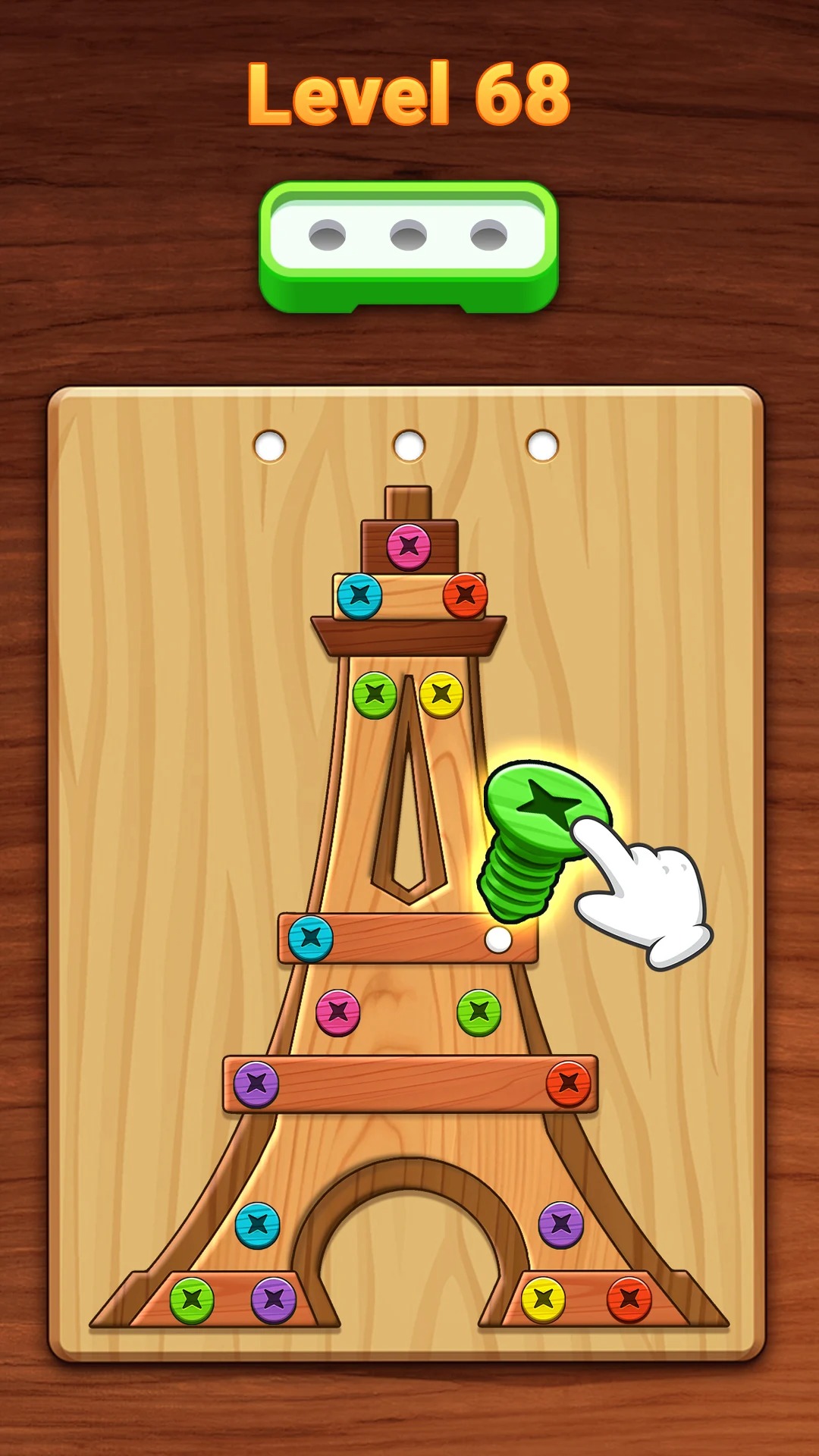 彩色木螺丝内置菜单(Color Wood Screw)游戏截图2