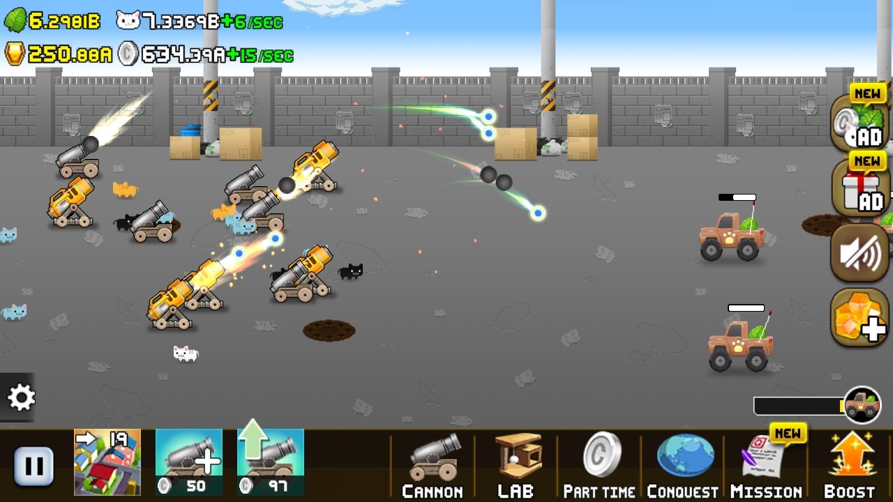 空闲的猫炮内置菜单(Idle Cat Cannon)游戏截图1