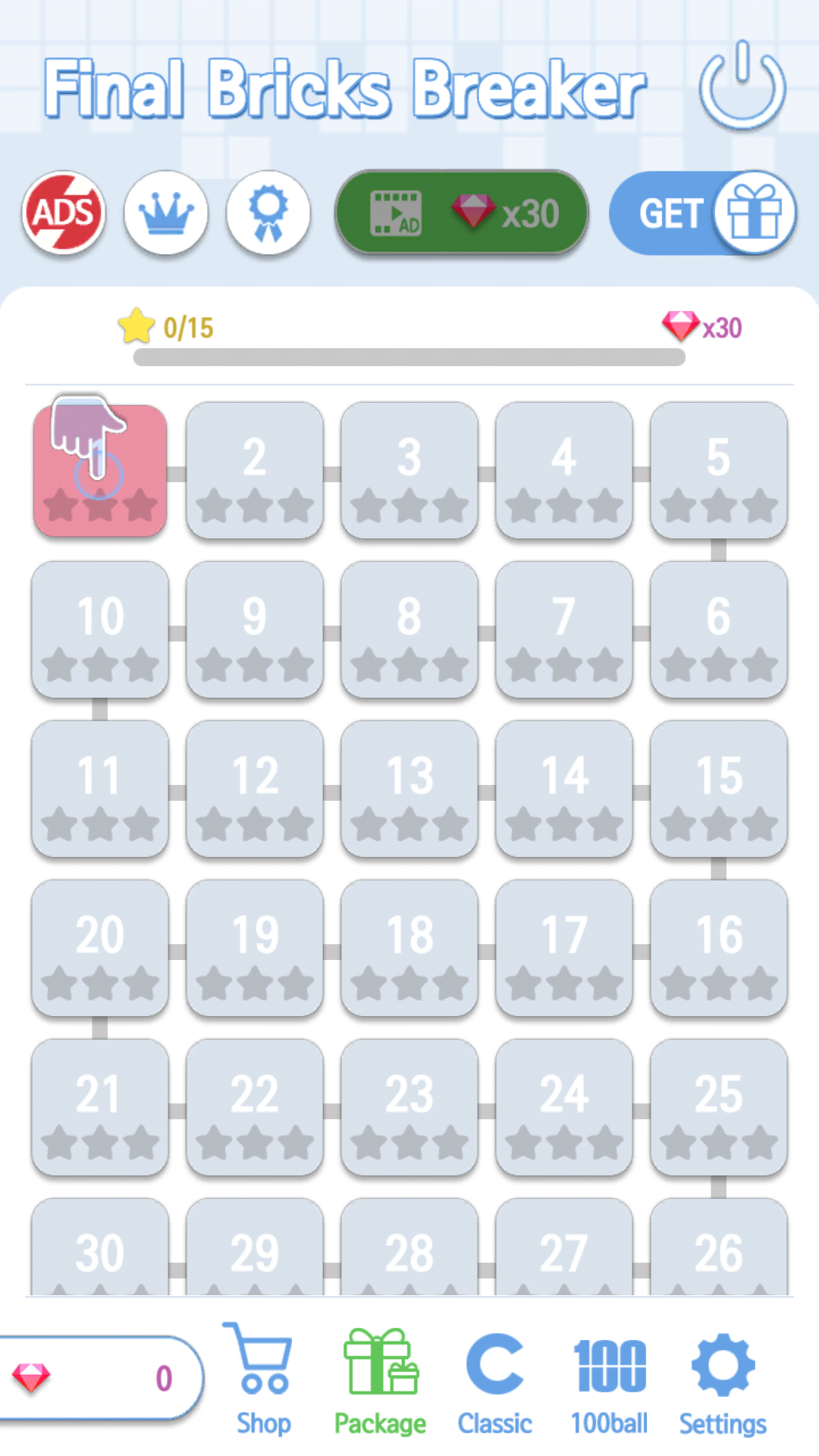 最终碎砖机内置菜单(Final Bricks Breaker)游戏截图2