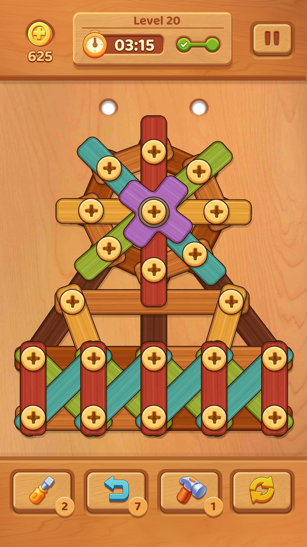 木螺钉内置菜单(Wooden Screw: Nuts and Bolts)游戏截图2