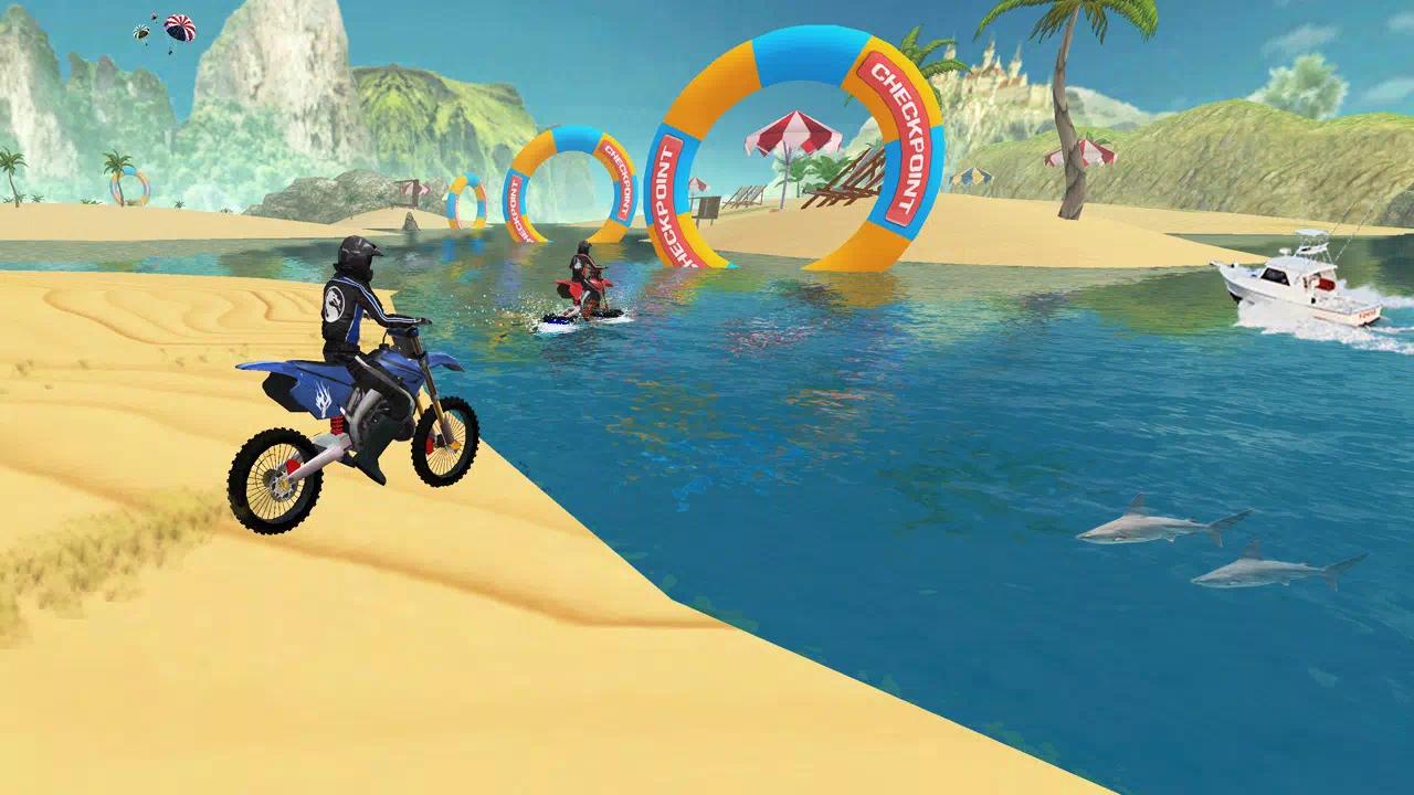 冲浪者自行车赛车游戏(Bike Racing : Water Bike Games)游戏截图1