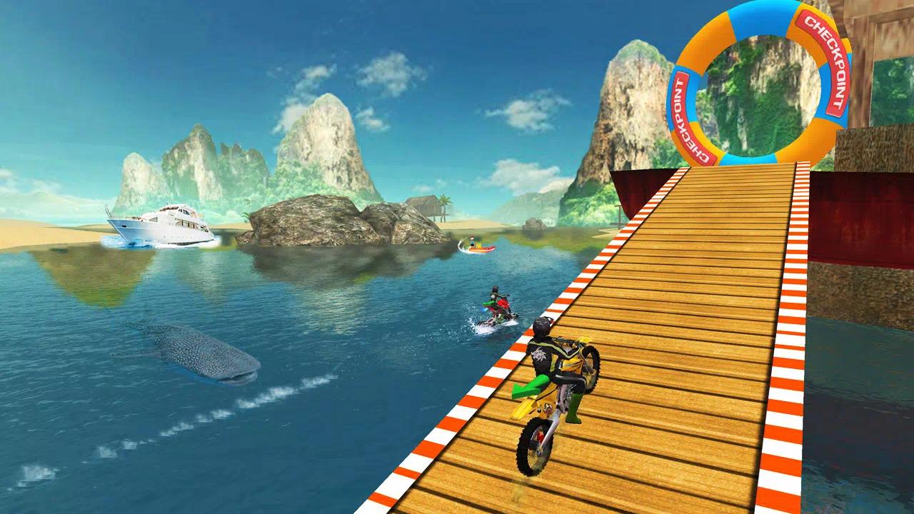冲浪者自行车赛车游戏(Bike Racing : Water Bike Games)游戏截图2