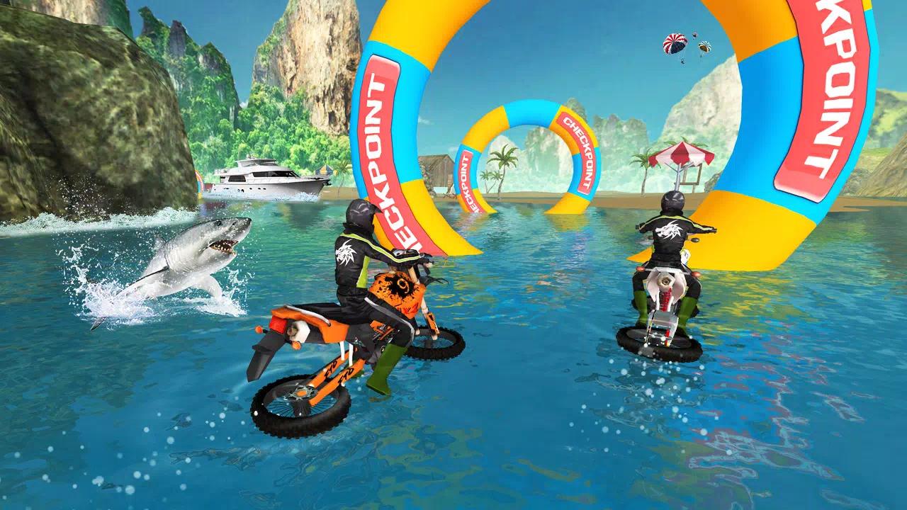 冲浪者自行车赛车游戏(Bike Racing : Water Bike Games)游戏截图3