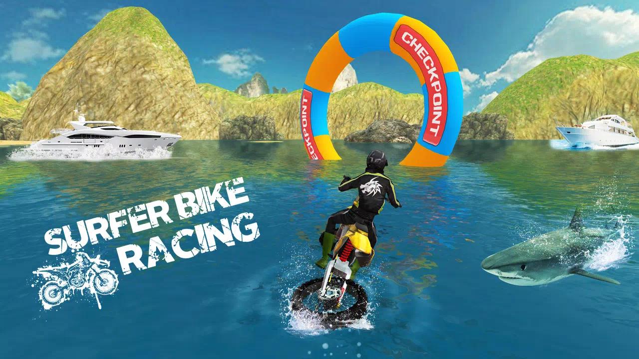 冲浪者自行车赛车游戏(Bike Racing : Water Bike Games)游戏截图4