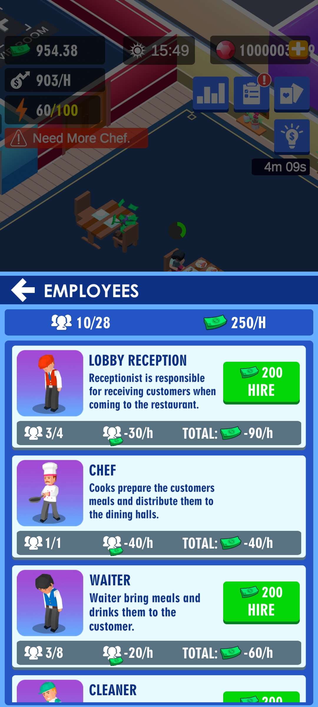 梦想餐厅：闲置大亨(Idle Restaurant)游戏截图2