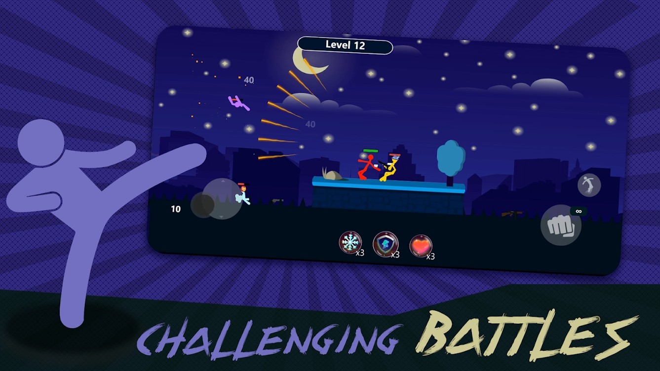 火柴人枪战对决(Stickman Shadow : Super Warriors Dragon Fight) 截图5