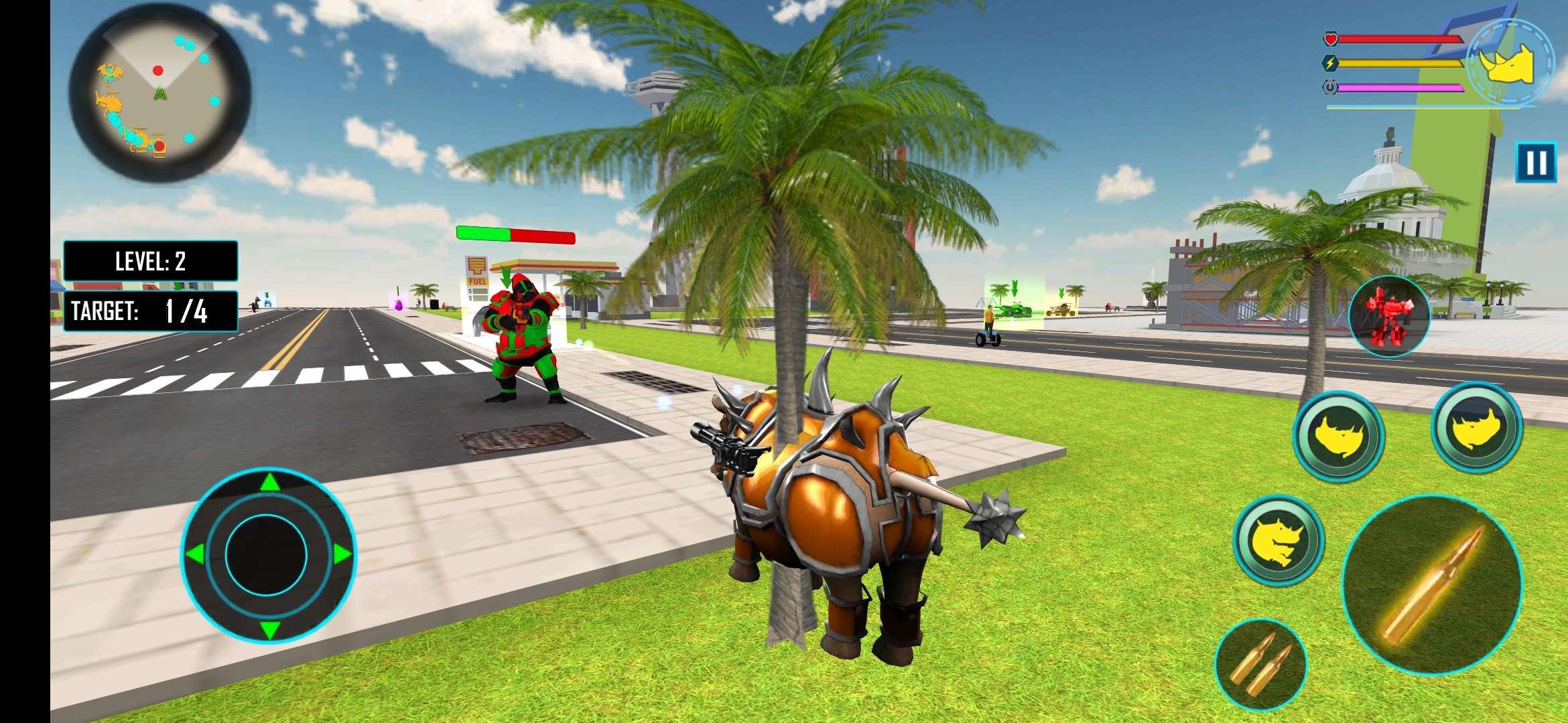 犀牛机器人汽车游戏(Robot Rhino Game)游戏截图1